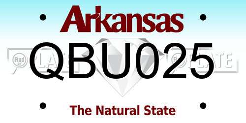 QBU025 Arkansas License Plate