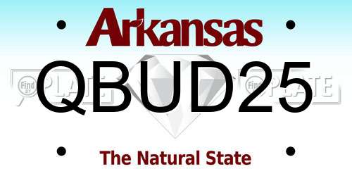 QBUD25 Arkansas License Plate