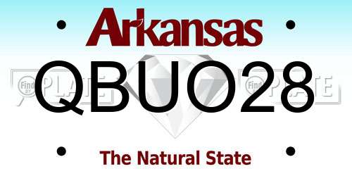 QBUO28 Arkansas License Plate
