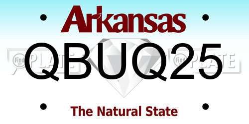 QBUQ25 Arkansas License Plate