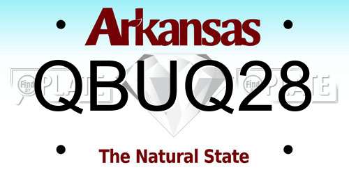 QBUQ28 Arkansas License Plate