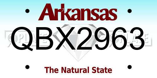 QBX2963 Arkansas License Plate