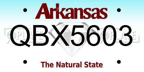QBX5603 Arkansas License Plate