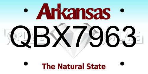 QBX7963 Arkansas License Plate