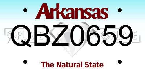QBZ0659 Arkansas License Plate