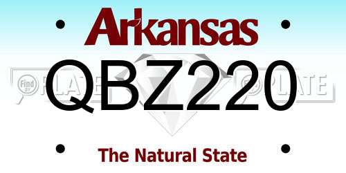 QBZ220 Arkansas License Plate