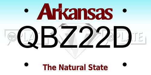 QBZ22D Arkansas License Plate