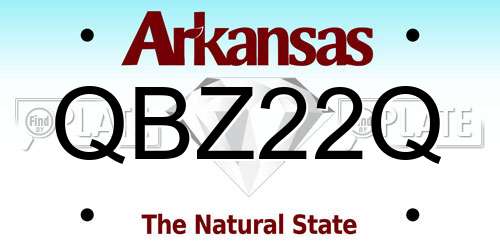 QBZ22Q Arkansas License Plate