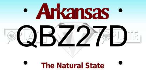 QBZ27D Arkansas License Plate
