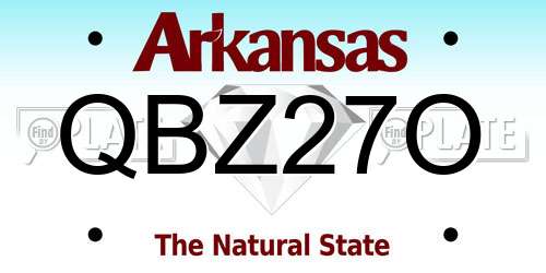 QBZ27O Arkansas License Plate