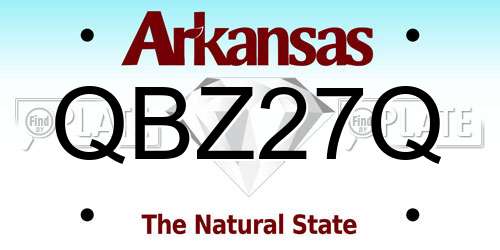 QBZ27Q Arkansas License Plate