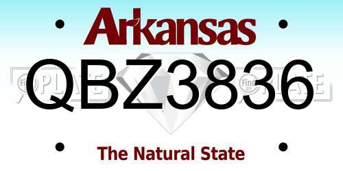 QBZ3836 Arkansas License Plate