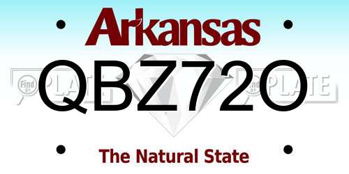 QBZ72O Arkansas License Plate