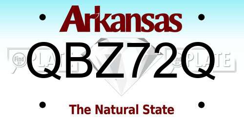 QBZ72Q Arkansas License Plate