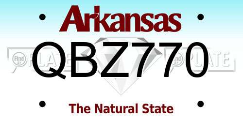 QBZ770 Arkansas License Plate