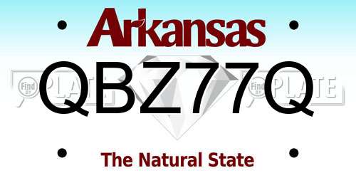 QBZ77Q Arkansas License Plate