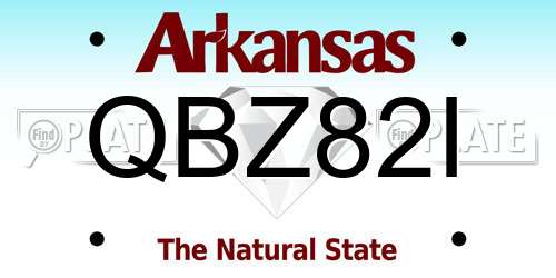 QBZ82I Arkansas License Plate