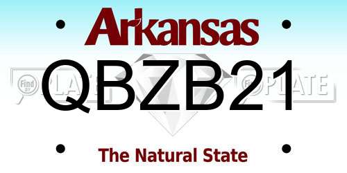 QBZB21 Arkansas License Plate