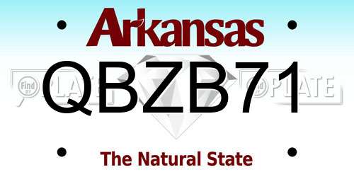 QBZB71 Arkansas License Plate