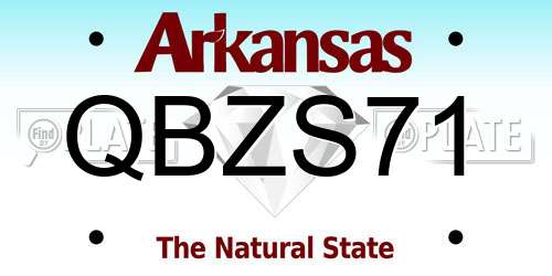QBZS71 Arkansas License Plate