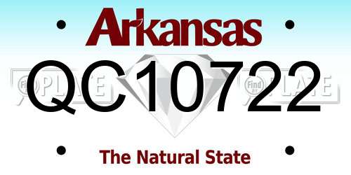 QC10722 Arkansas License Plate