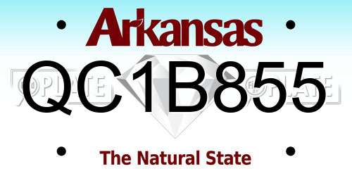 QC1B855 Arkansas License Plate