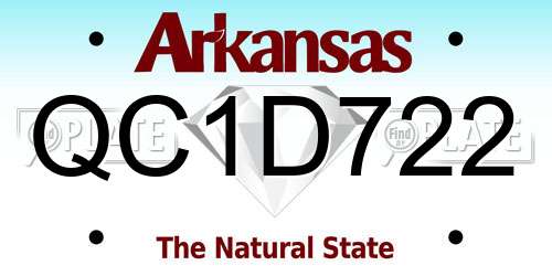 QC1D722 Arkansas License Plate