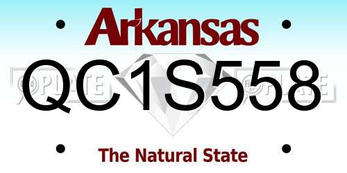 QC1S558 Arkansas License Plate