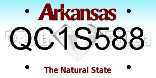 QC1S588 Arkansas License Plate