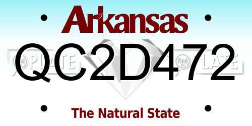 QC2D472 Arkansas License Plate