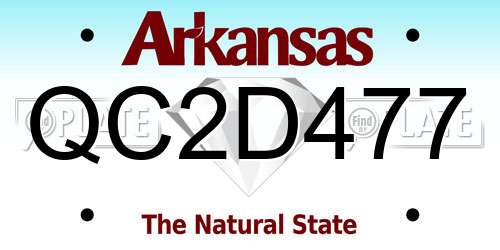 QC2D477 Arkansas License Plate