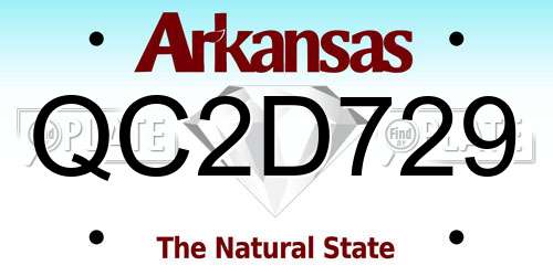 QC2D729 Arkansas License Plate