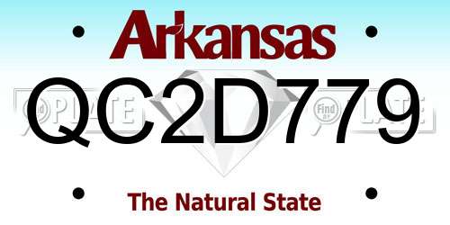 QC2D779 Arkansas License Plate