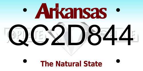 QC2D844 Arkansas License Plate