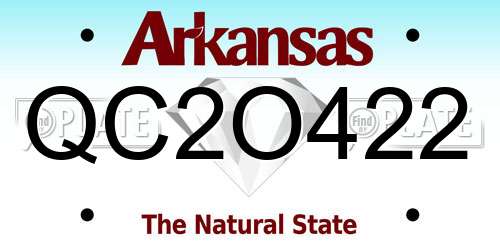 QC2O422 Arkansas License Plate