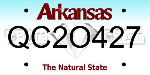 QC2O427 Arkansas License Plate