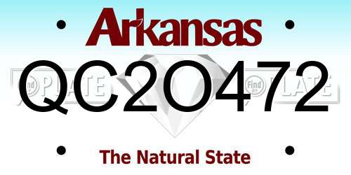 QC2O472 Arkansas License Plate
