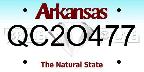 QC2O477 Arkansas License Plate