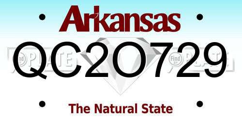 QC2O729 Arkansas License Plate