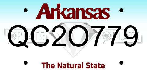 QC2O779 Arkansas License Plate