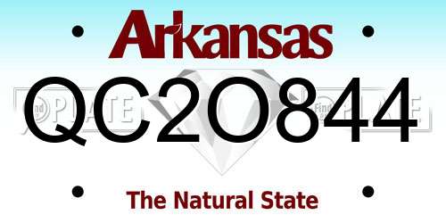 QC2O844 Arkansas License Plate