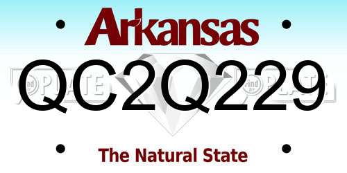QC2Q229 Arkansas License Plate