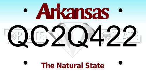 QC2Q422 Arkansas License Plate