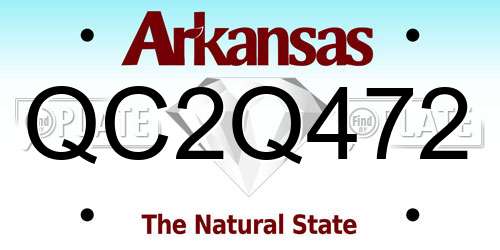 QC2Q472 Arkansas License Plate