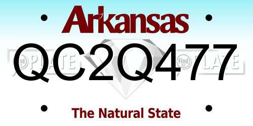 QC2Q477 Arkansas License Plate