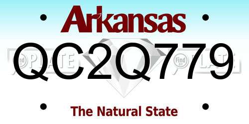 QC2Q779 Arkansas License Plate