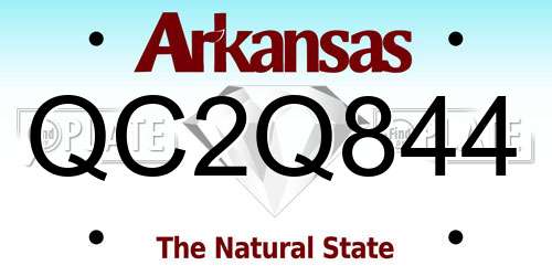 QC2Q844 Arkansas License Plate