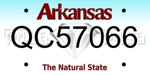 QC57066 Arkansas License Plate