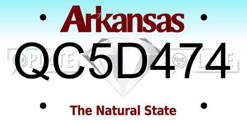 QC5D474 Arkansas License Plate