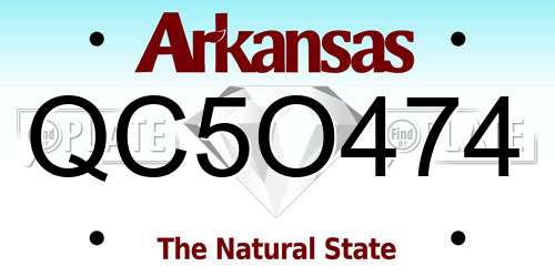 QC5O474 Arkansas License Plate